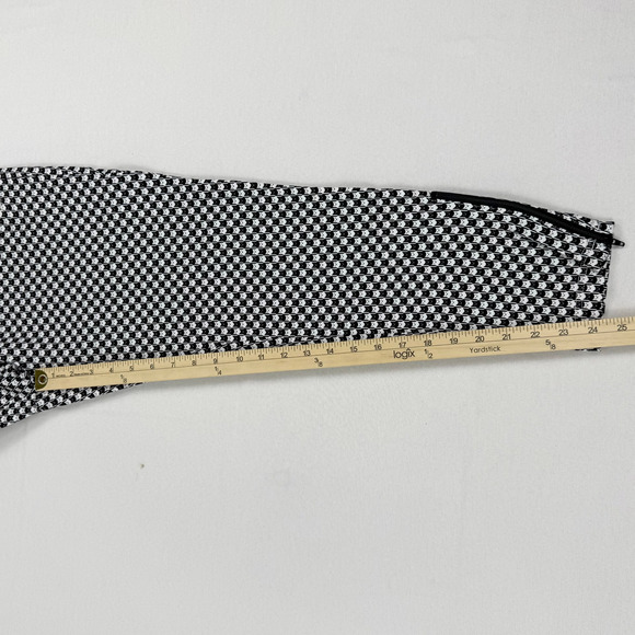 Betabrand Women's Pencil Dress Pant Skinny Leg Medium Petite Black White Cat - Picture 13 of 14